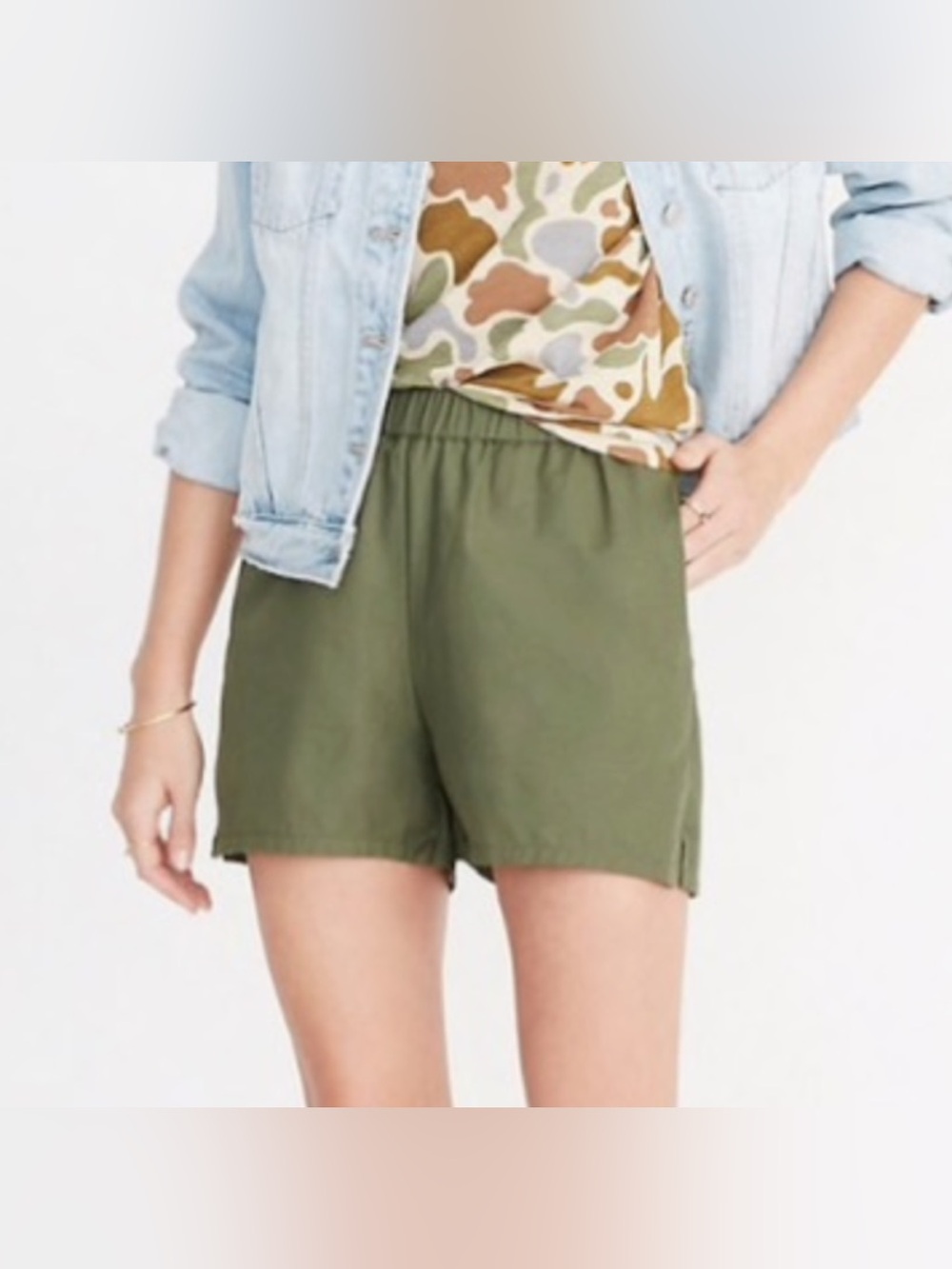 Madewell Pull-On Shorts Desert Olive / Army Green - Size XS